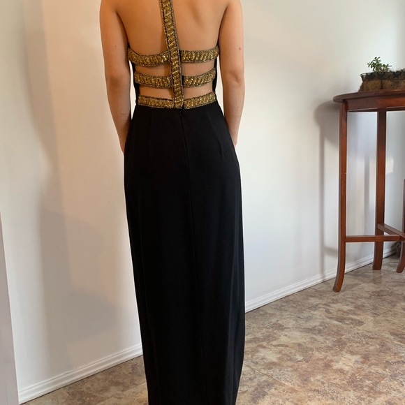 A.J. Bari Vintage Gown with Beaded Straps - Picture 11 of 16